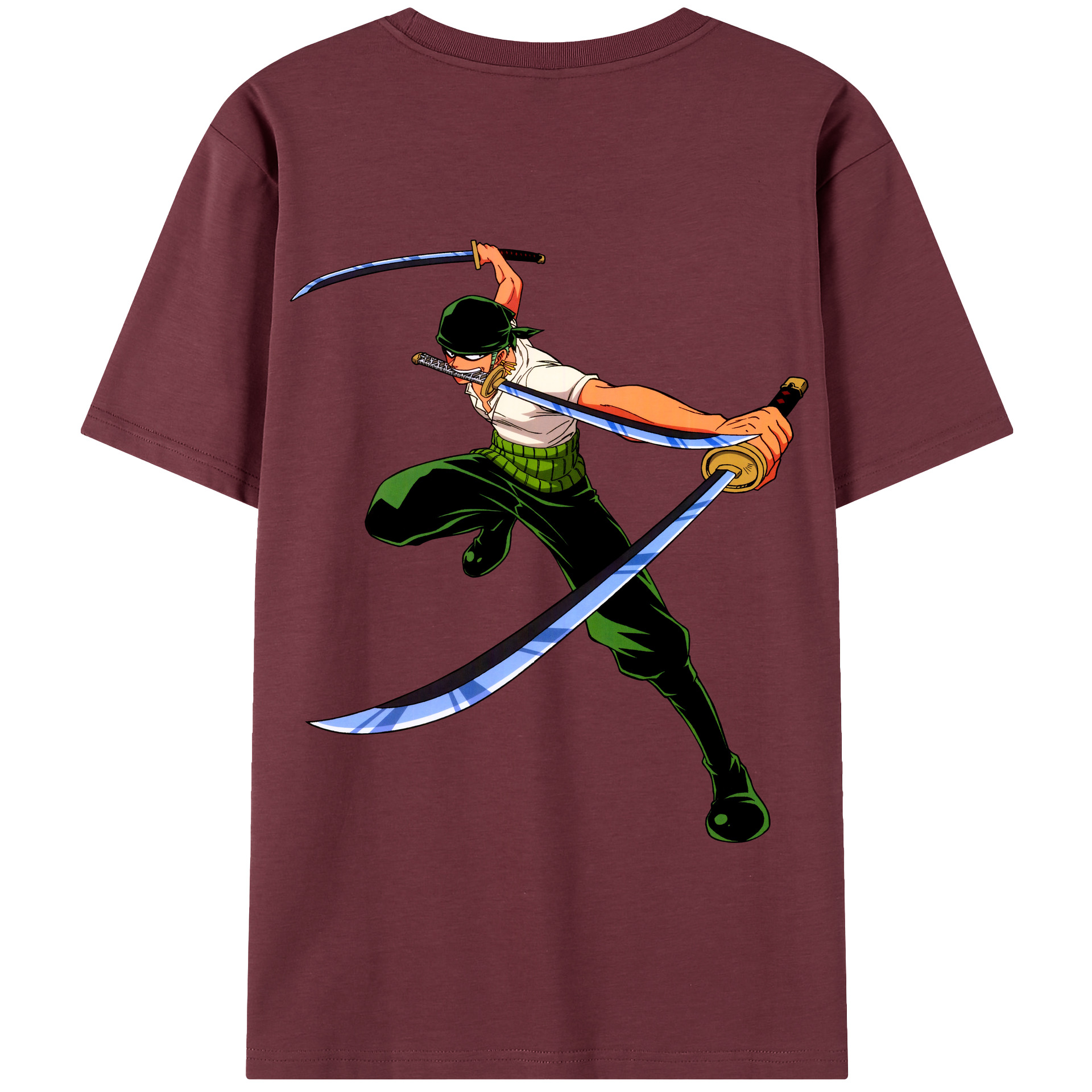 ワンピース ロロノア・ゾロ ONE PIECE Roronoa Zoro 綿100％半袖Tシャツ（背面プリント）